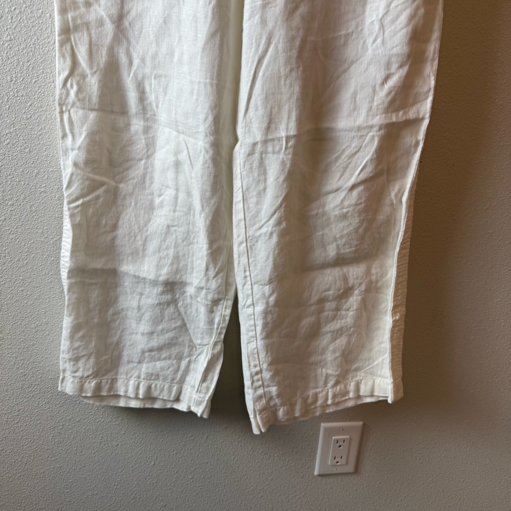 Athleta Cabo Linen Wide Leg Crop Pant White Casual Athleisure Active Women’s 6 - Picture 5 of 10